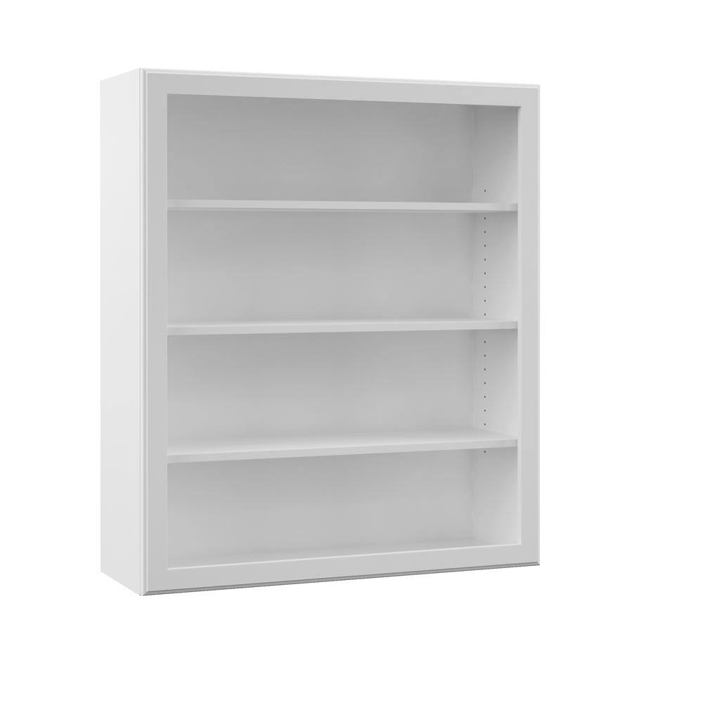 Hampton Bay Designer Series Elgin Assembled 36x42x12 in. Wall Open Shelf Kitchen Cabinet in White WOS3642-ELWH