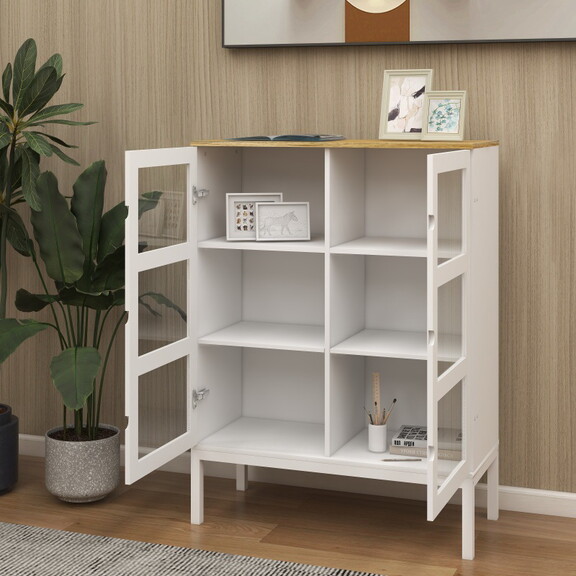 Two door Three tier Shelf Bookcase Cabinet W282S00...