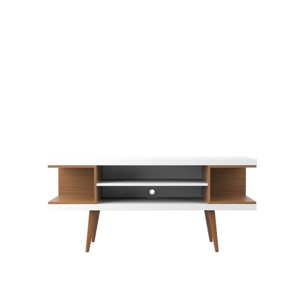 Utopia 53.14 TV Stand in White Gloss and Maple Cream