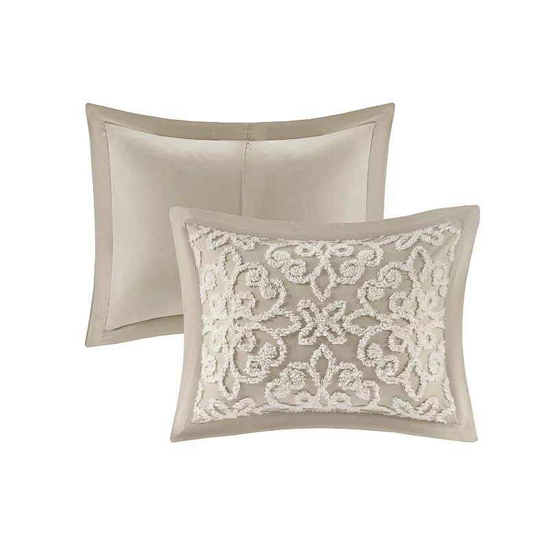 Madison Park 4-piece Sarah Cotton Comforter Set with Throw Pillow