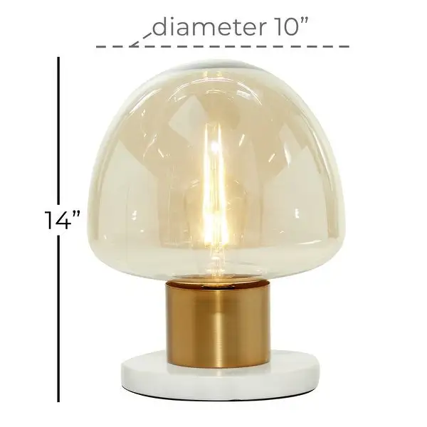 Gold Metal Modern Table Lamp 14 x 10 x 10 - 10 x 10 x 14