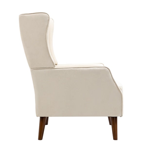 Modern High Back Cotton Linen Accent Chair