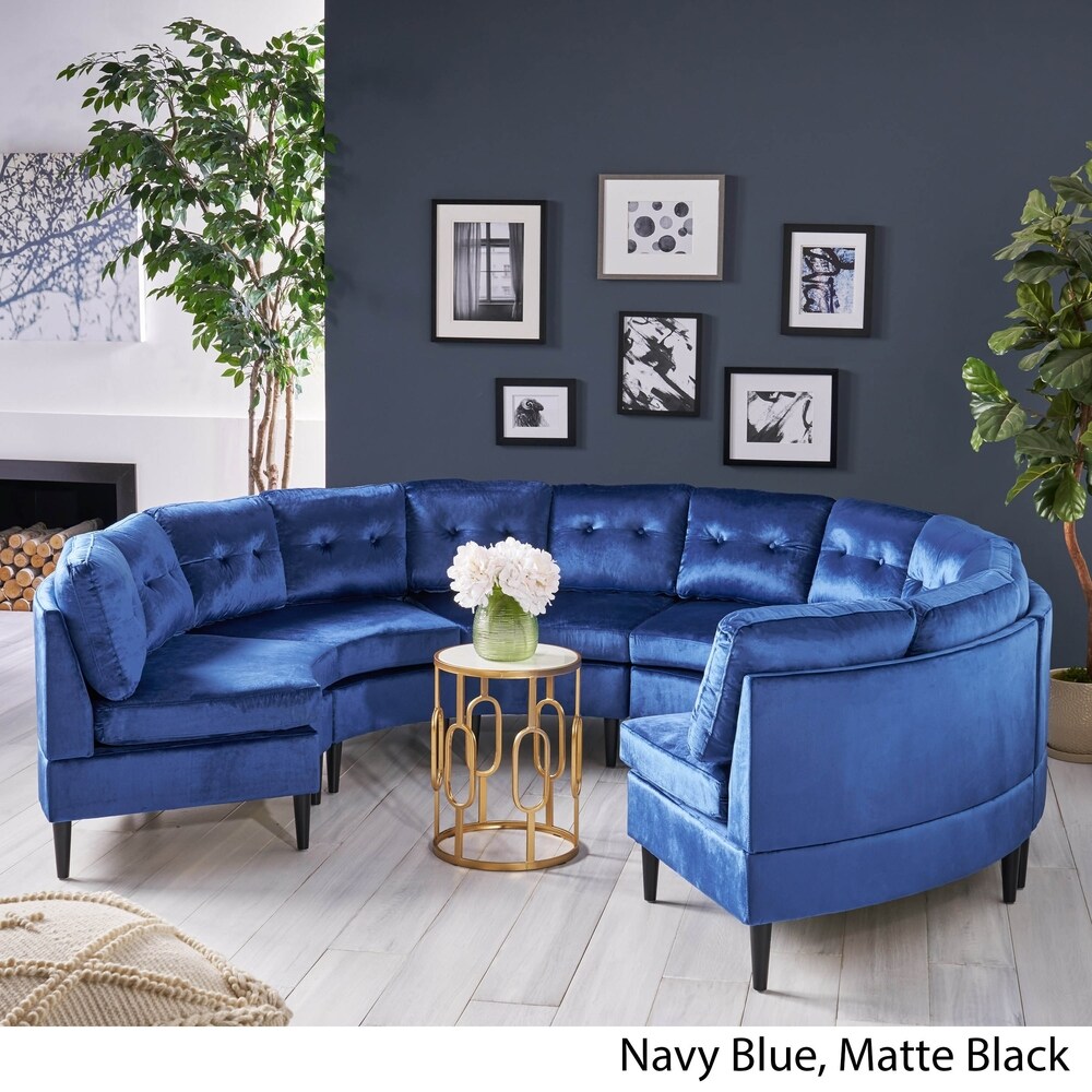 Jazmine Glam 6 Seater Modular Velvet Sectional Sofa by Christopher Knight Home