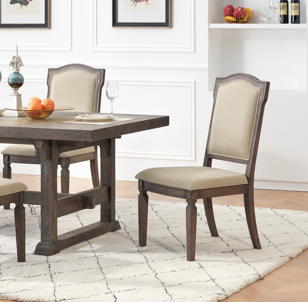 Sussex Russet Brown Upholstered Dining Side Chairs  Set of 2   Transitional   Dining Chairs   by Coast to Coast Imports  LLC  Houzz