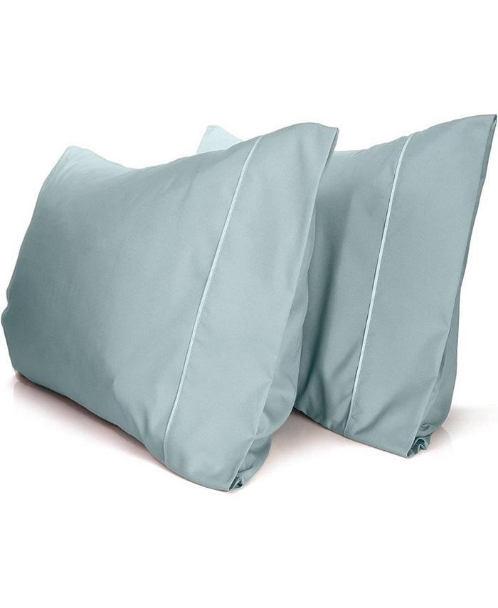 LuxClub King 2PC Rayon From Bamboo Solid Performance Pillowcase Set - Luxclub