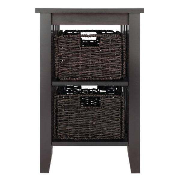 Skyline Decor Morris Side Table with 2 Foldable Baskets