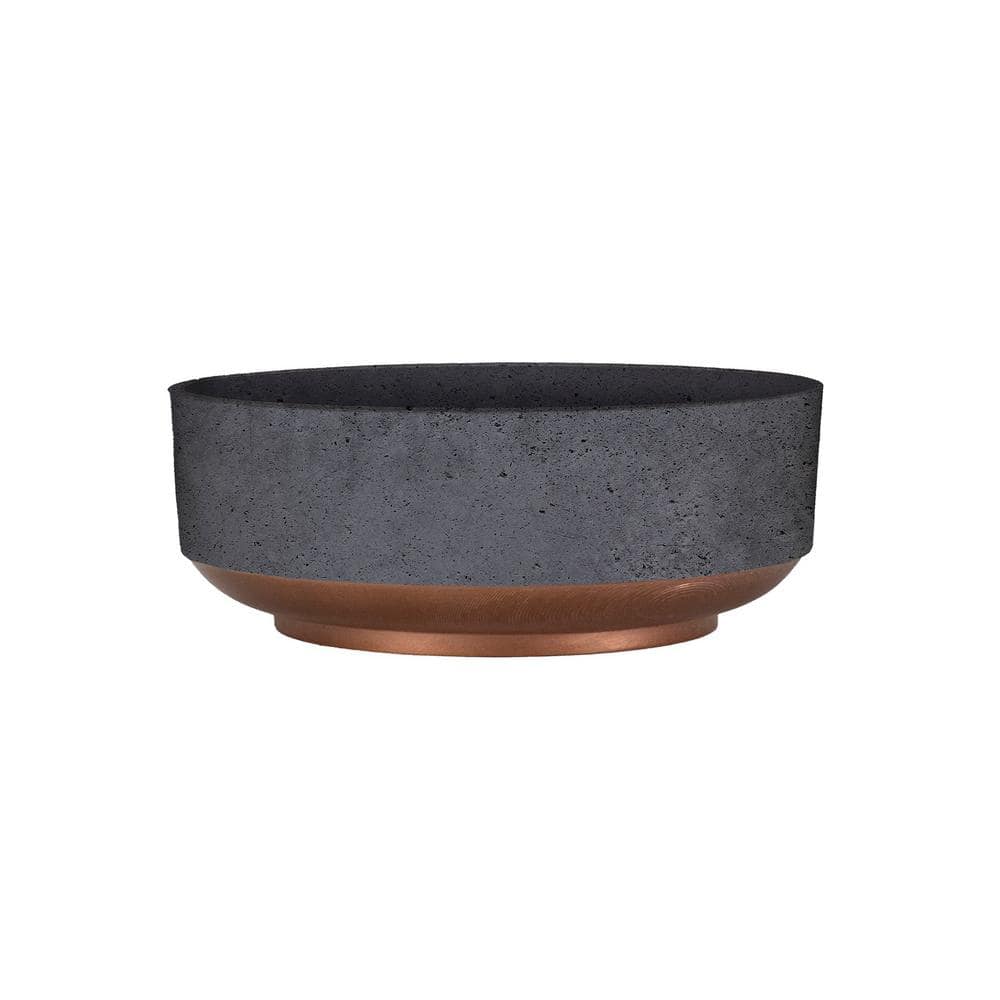 8 in. Faux Concrete Plastic Capri Succulent Bowl CSB08001K20