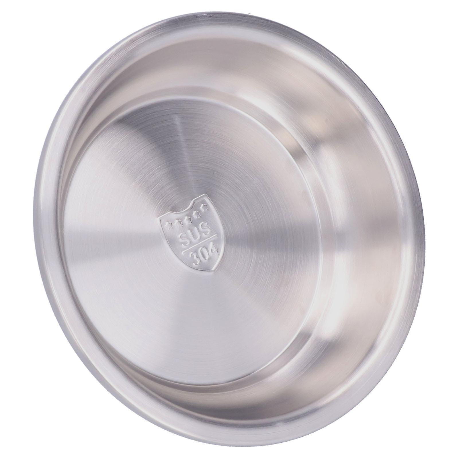 Stainless Steel Plate 304 Food Grade Material Stainless Steel Rounded Deepen Dish for Eating18cm/7in