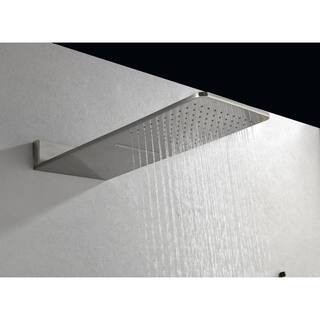 Lukvuzo Wall Mounted Waterfall Rain Shower System in Brushed Nickel with 3 Body Sprays and Handheld Shower HDSA11FS023