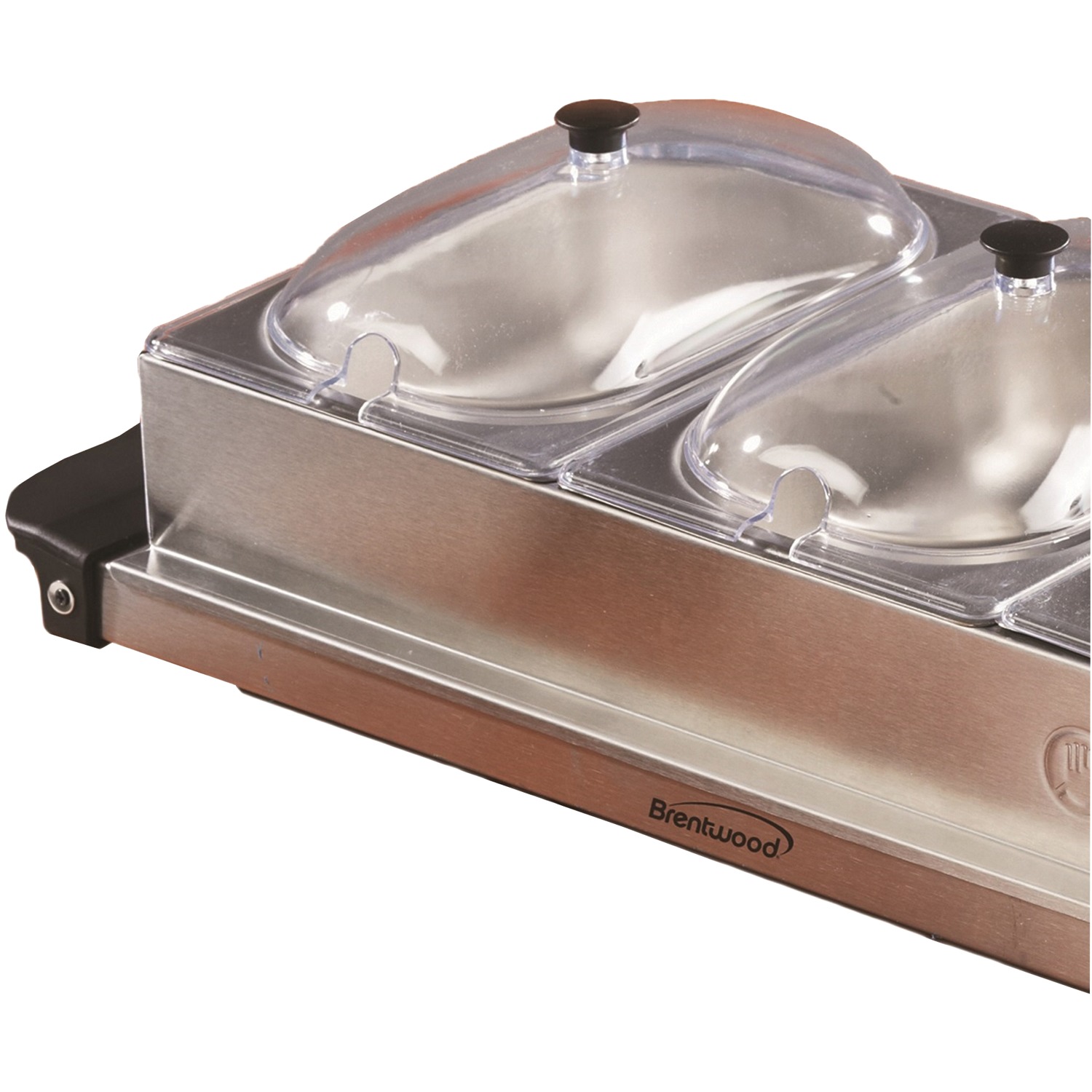 Brentwood 180-Watt 4.5-Qt. 3-Pan Buffet Server and Warming Tray， Silver