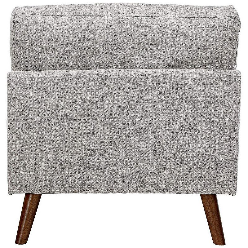 Fabric Upholstered Armless Chair with Tufted Back and Splayed Legs， Gray