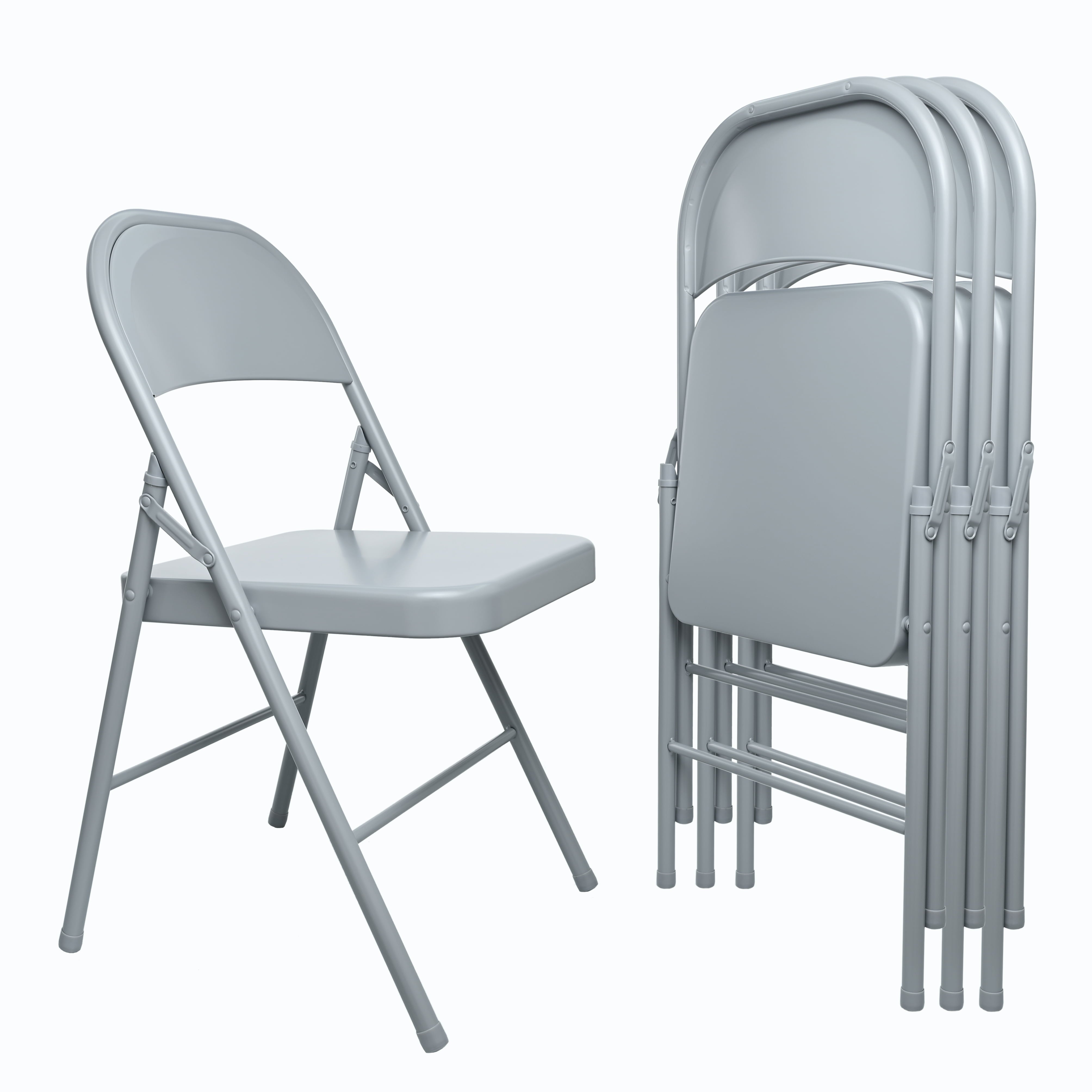 Mainstays All-Steel Metal Folding Chair, Gray