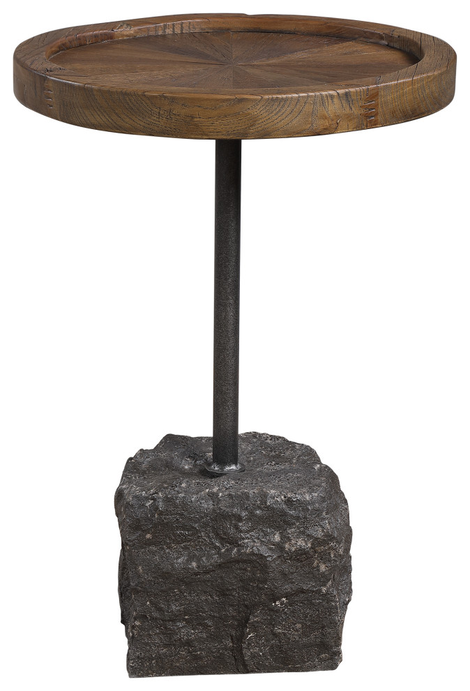 Uttermost Horton Rustic Accent Table   Industrial   Side Tables And End Tables   by HedgeApple  Houzz