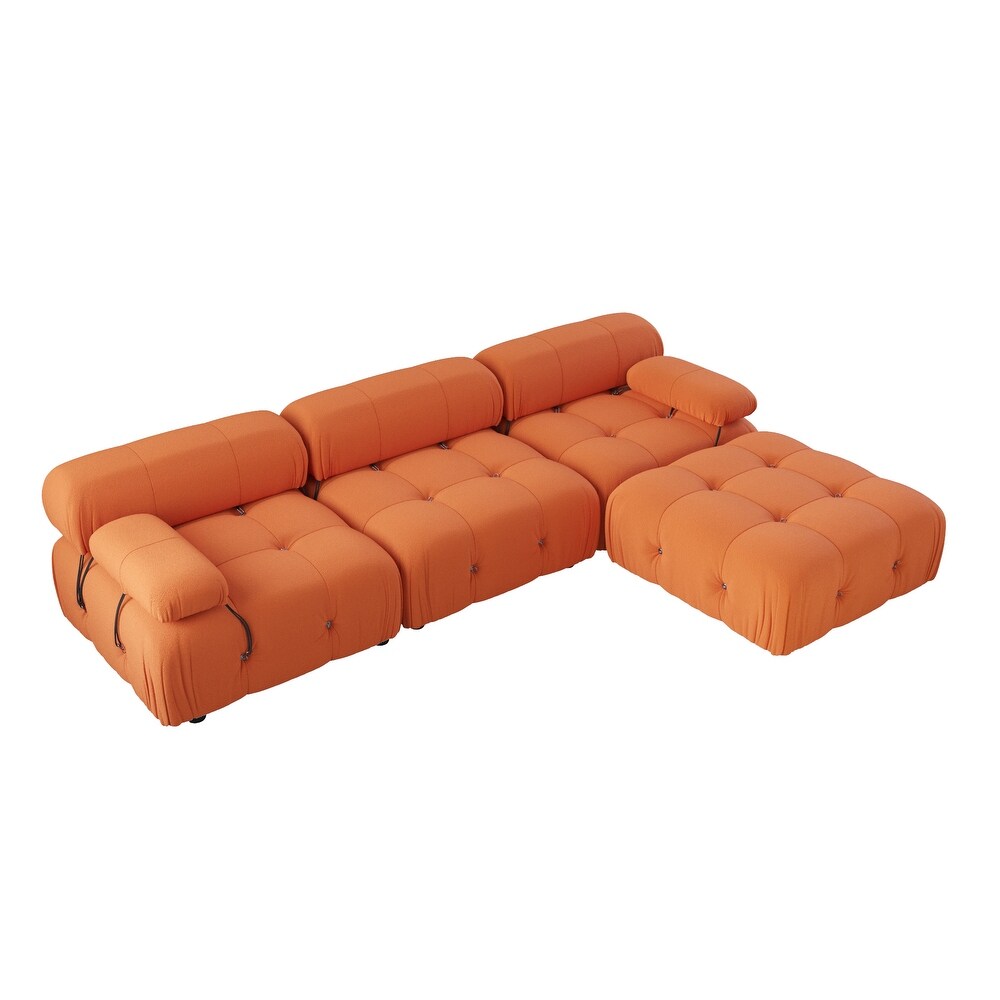 L shape Teddy Sectional Sofa Soft Couch