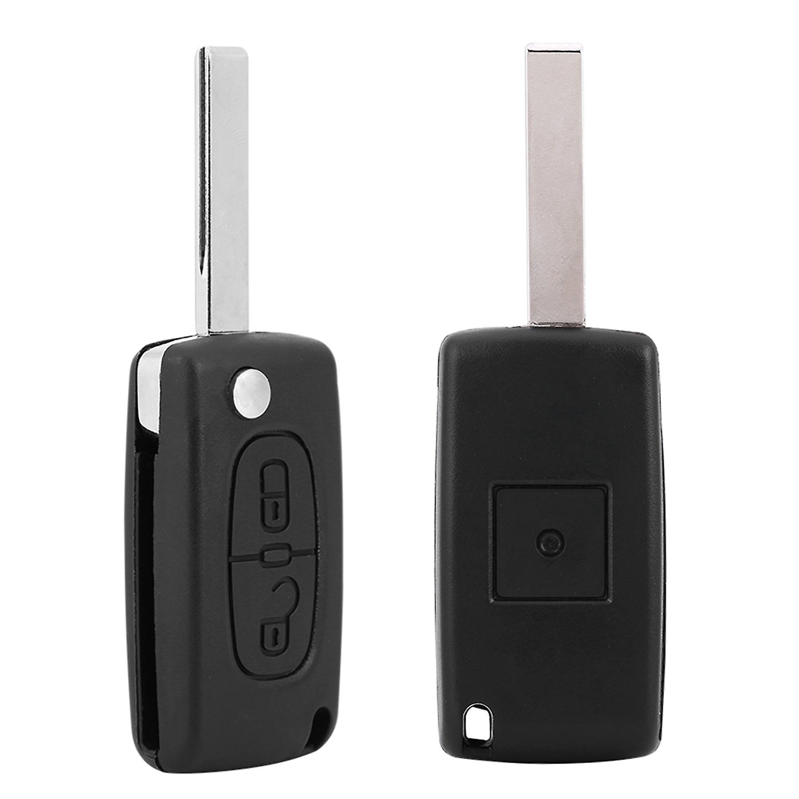 2 Buttons Car Remote Key Fob Id46 433mhz W/ Uncut Blade For Peugeot 207 307 308 407 807