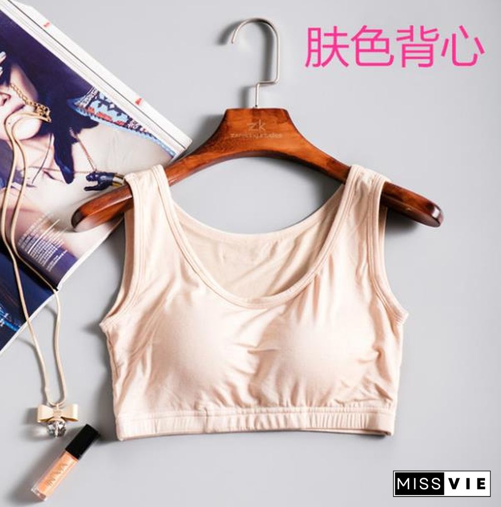 New Modal Non Steel Ring Underwear Integrated With Chest Pad Suspenders Vest Bra Sports Underwear Tube Top Short Vest Camisole