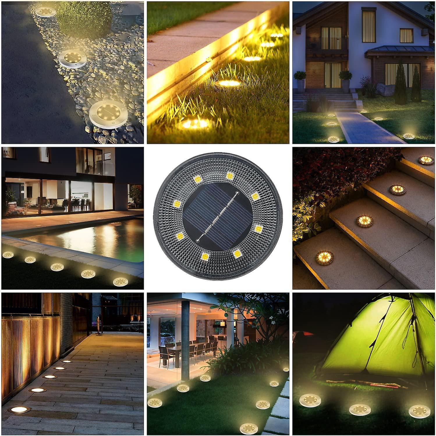 4 Pcs/set Led Solar Ground Light Outdoor Waterproof Lawn Yard Buried Light For Patio Pathway Garden Decoration Outdoor Lighting