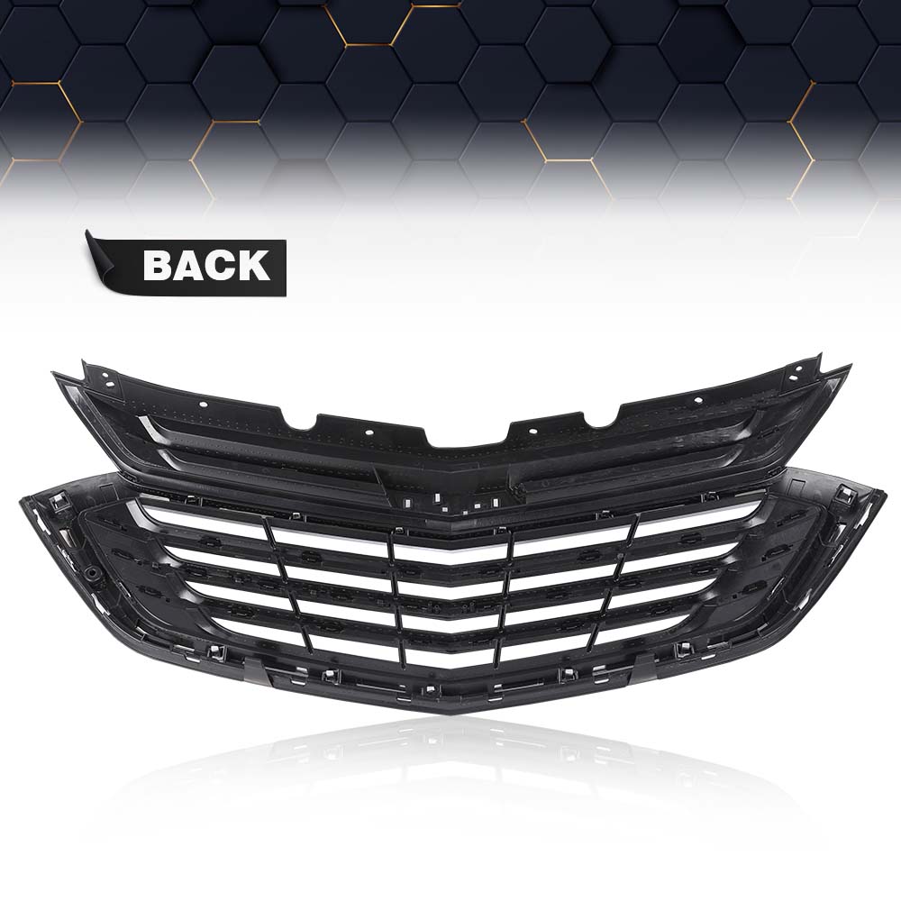 PIT66 BlackandChrome Front Bumper Upper Grille Fit for Chevrolet Equinox 2018 2019 2020