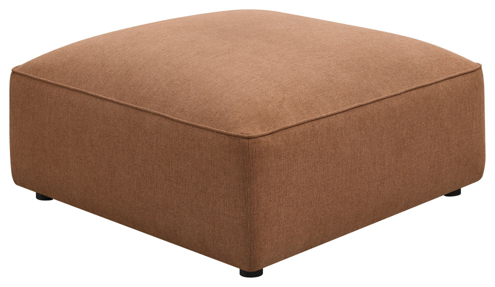 Jennifer Upholstered Ottoman Terracotta   Modern   Footstools And Ottomans   by Modon  Houzz