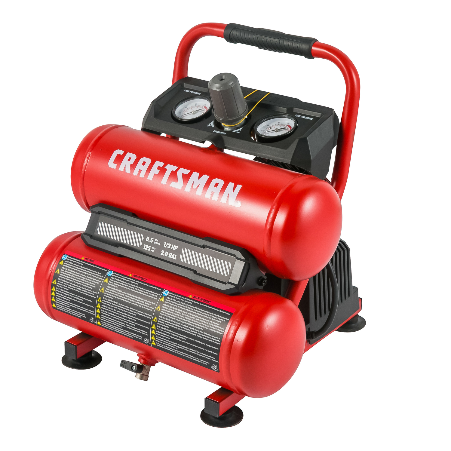 Craftsman 2 gal Twin Stack Portable Air Compressor 125 psi 0.3 HP