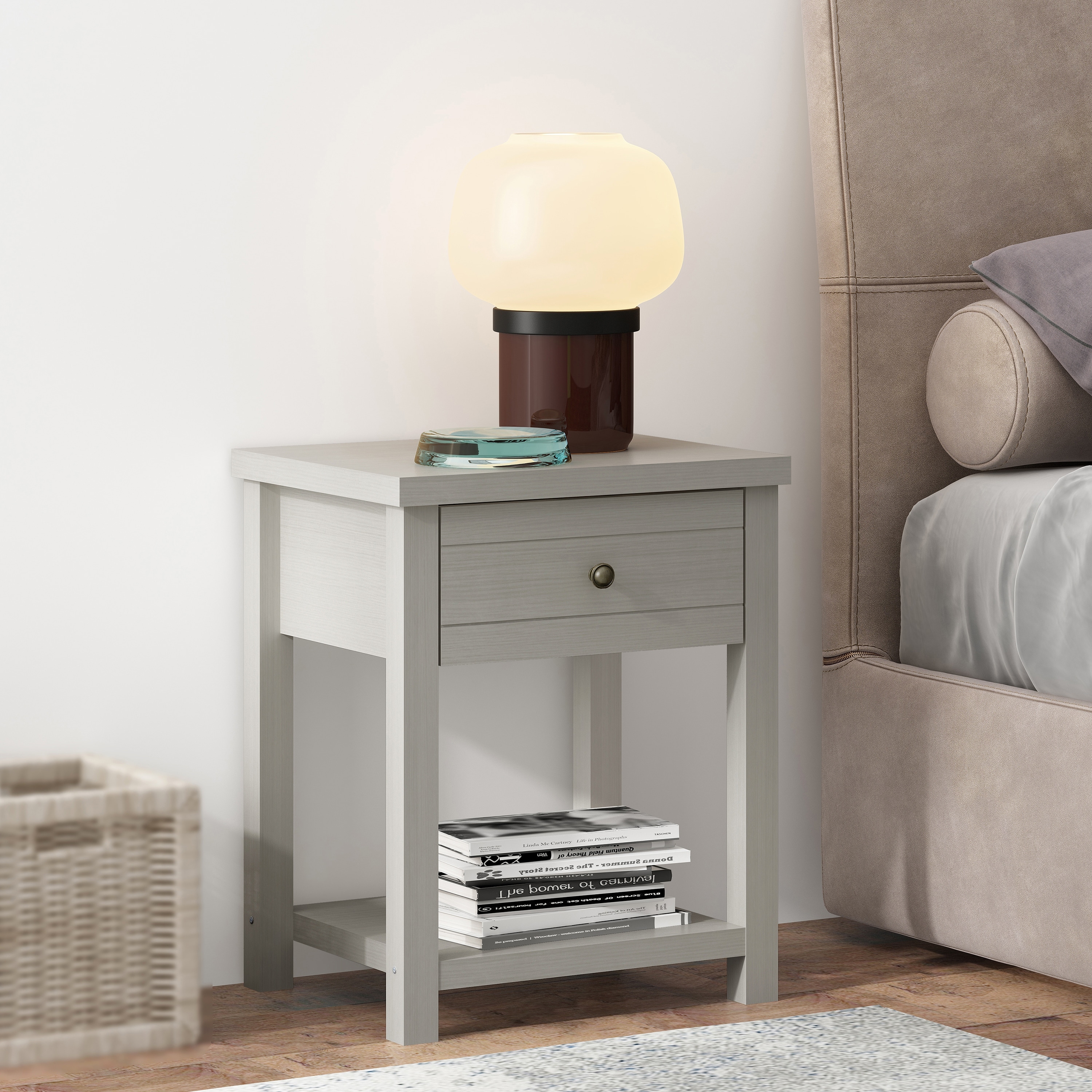 Living Essentials by Hillsdale Harmony 1-Drawer Wood Accent Table - 23.25H x 18.5W x 15.75D