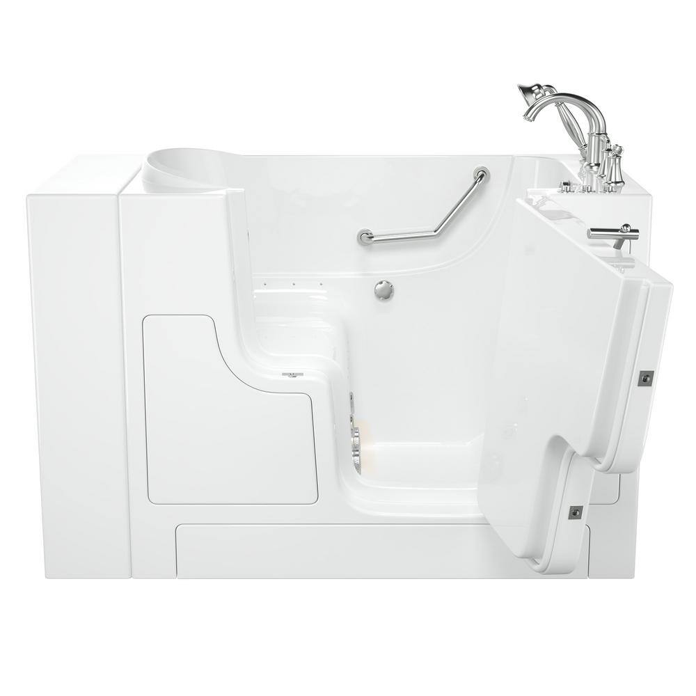 American Standard Gelcoat Value Series 51 in. Right Hand Walk-In Whirlpool and Air Bathtub with Outward Opening Door in White 3052OD.709.CRW-PC