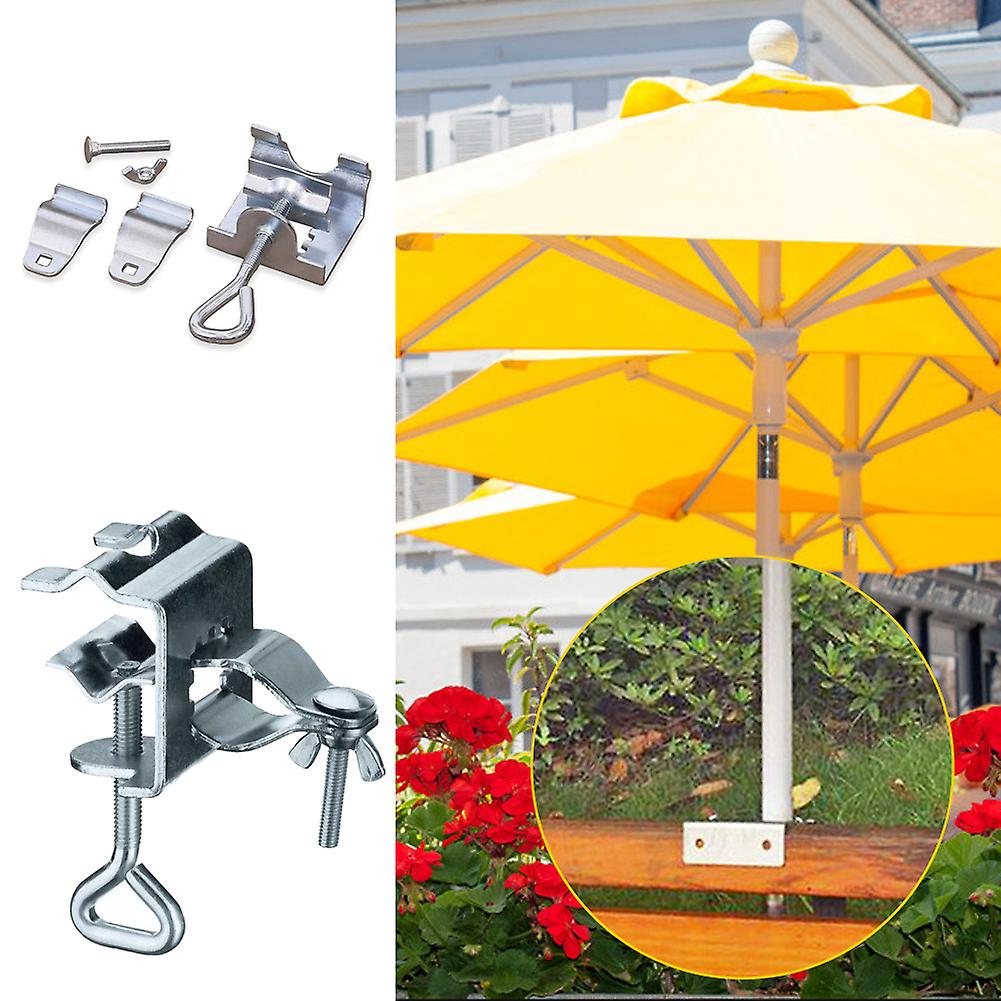 Sun Umbrella Holder Fixer Balcony Rain Umbrella Holder Clamp Sun Umbrella Holder For Balcony Garden Silver