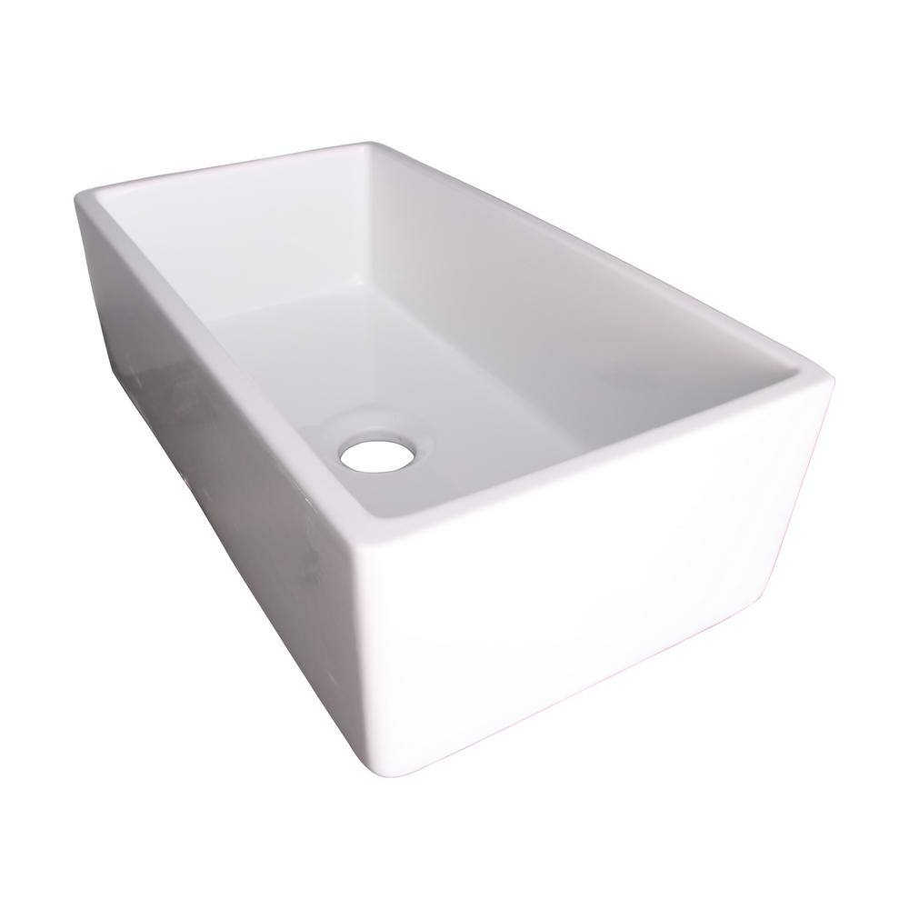 Barclay Products Gwen Farmhouse Apron Front Fireclay 33 in. Single Bowl Kitchen Sink in White FS33