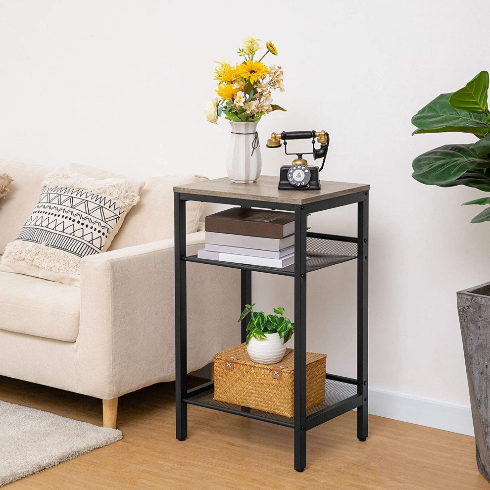 Modern Side Table with Adjustable Mesh Shelves  for Living Room   Midcentury   Side Tables And End Tables   by Imtinanz  LLC  Houzz