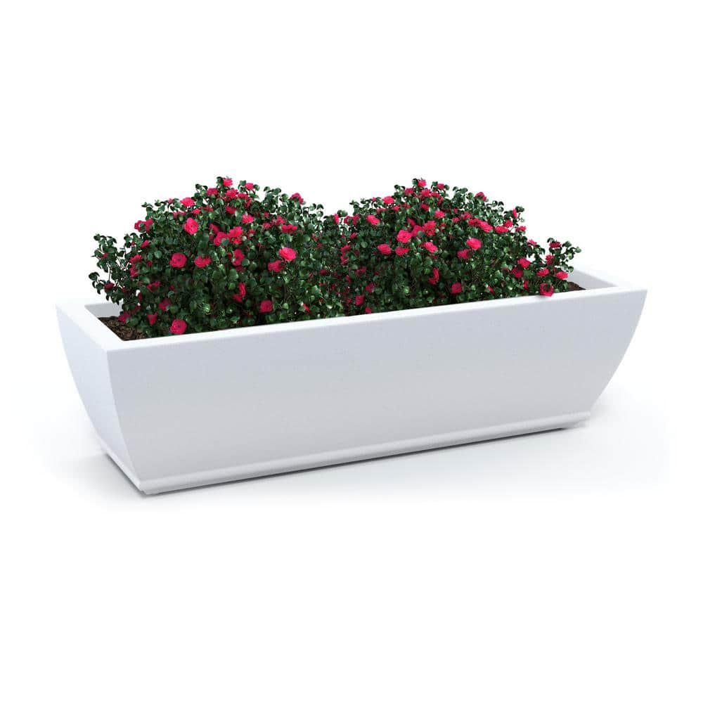 Mayne Acadia 36 in. x 11 in. Self-Watering White Polyethylene Window Box 5917-W