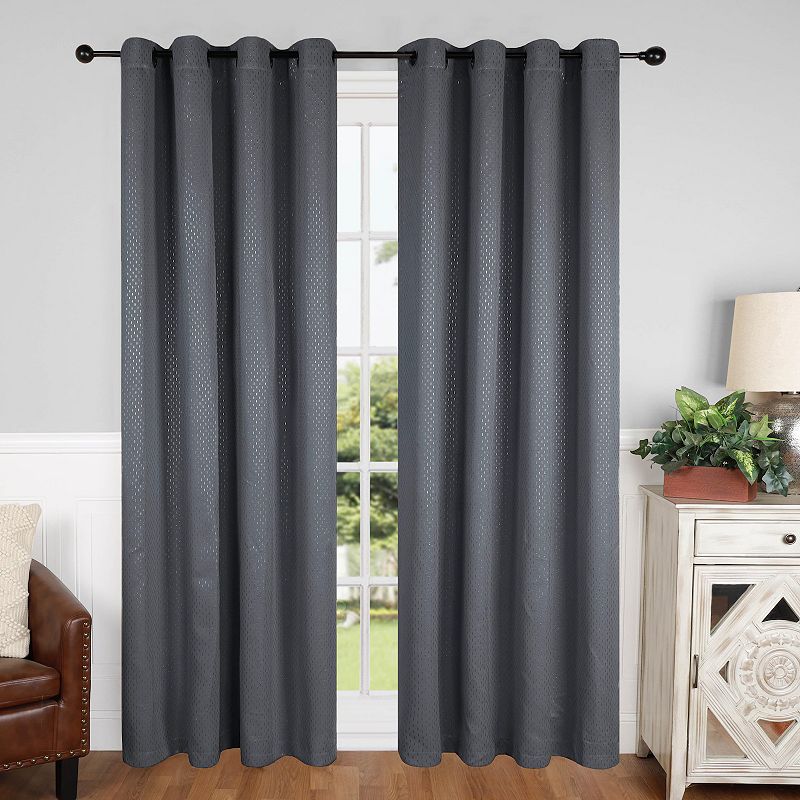 Superior Set of 2 Shimmer Insulated Thermal Blackout Grommet Window Curtain Panels