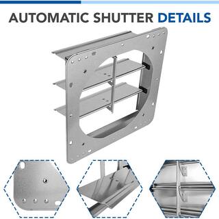 Aoibox 12 in. Square Aluminum Automatic Gravity Shutter Louver Standard Static Roof Vent in Silver SNMX5282