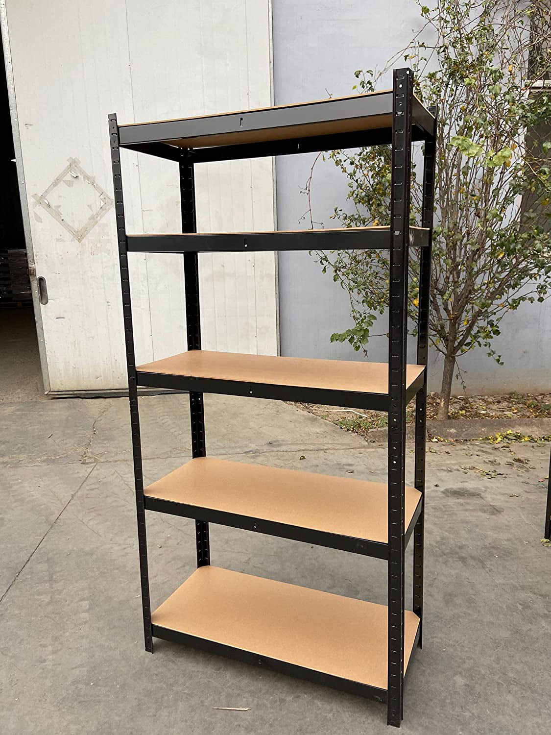 Bowoshen 5-Tier Heavy Duty Metal Shelving Shelves, 70"x35"x16" Racking Storage Unit, Black Garage Shed