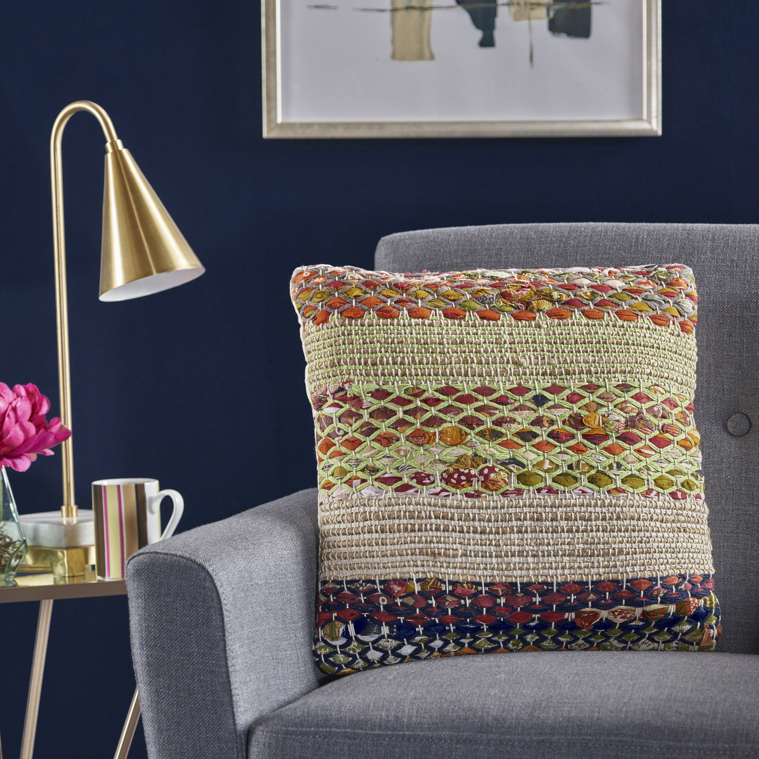 Layson Handcrafted Boho Fabric Pillow