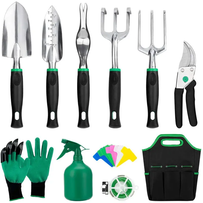 Garden Hand Tools Set 11 PCs Premium Aluminium oy Durable Gardening Tools with Tote Bag Gardening Gifts for Women Men Kids