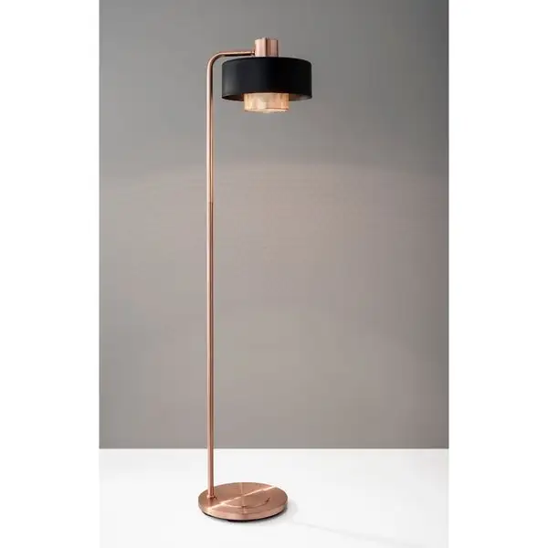 Adesso Bradbury Brushed Copper Floor Lamp