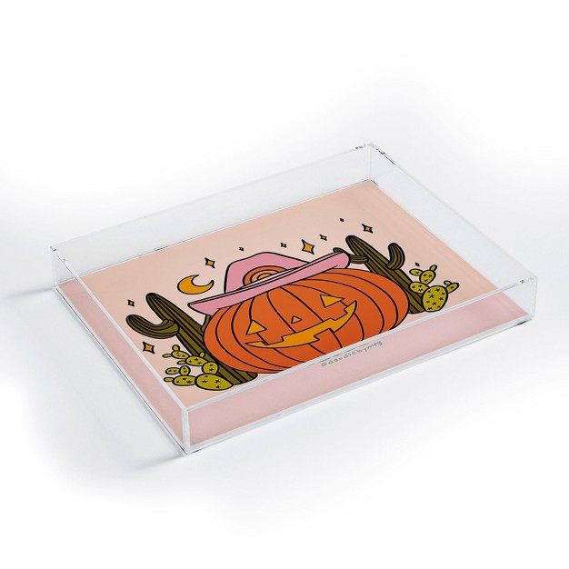 Doodle By Meg Cowboy Pumpkin Acrylic Tray Deny Designs