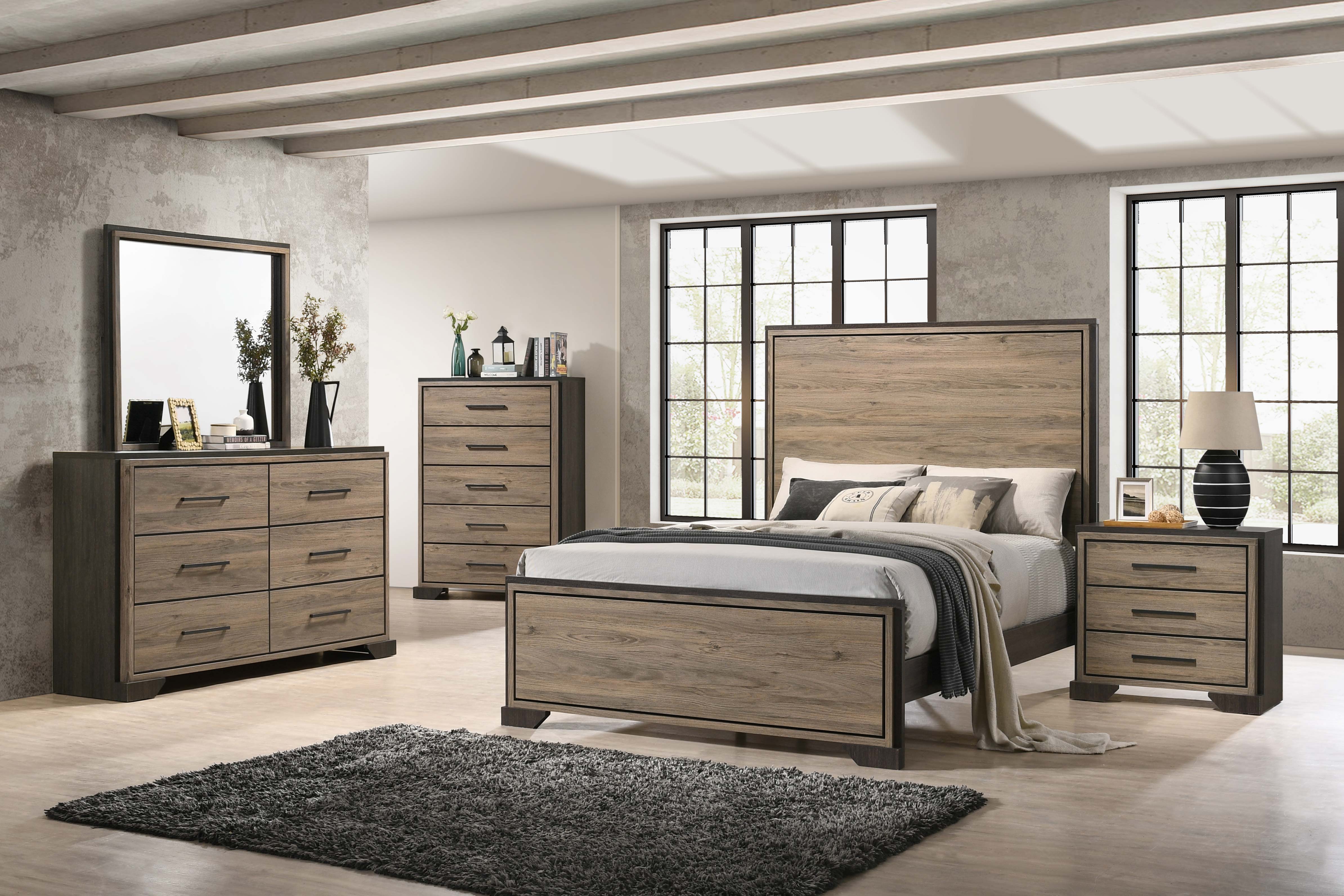 Baker 5-Piece California King Bedroom Set Brown And Light Taupe-224461KW-S5