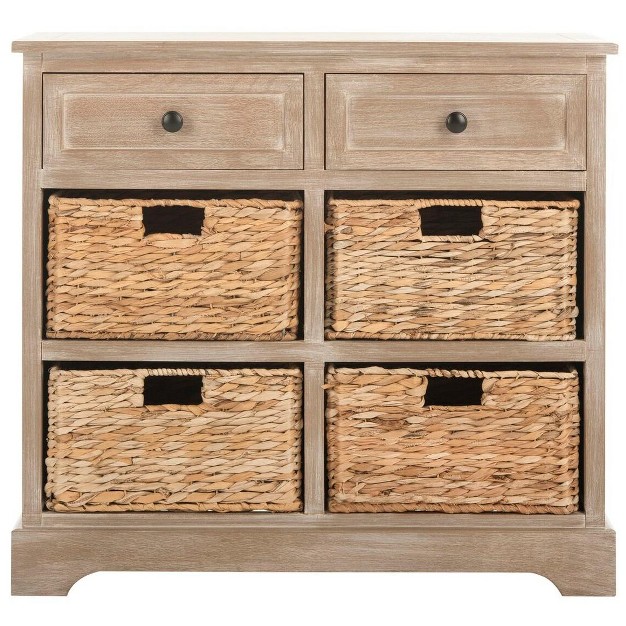 Herman Storage Unit With Wicker Baskets Safavieh