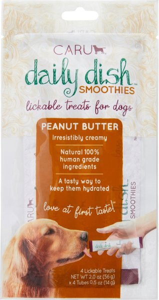 Caru Daily Dish Smoothies Peanut Butter Flavored Lickable Dog Treats