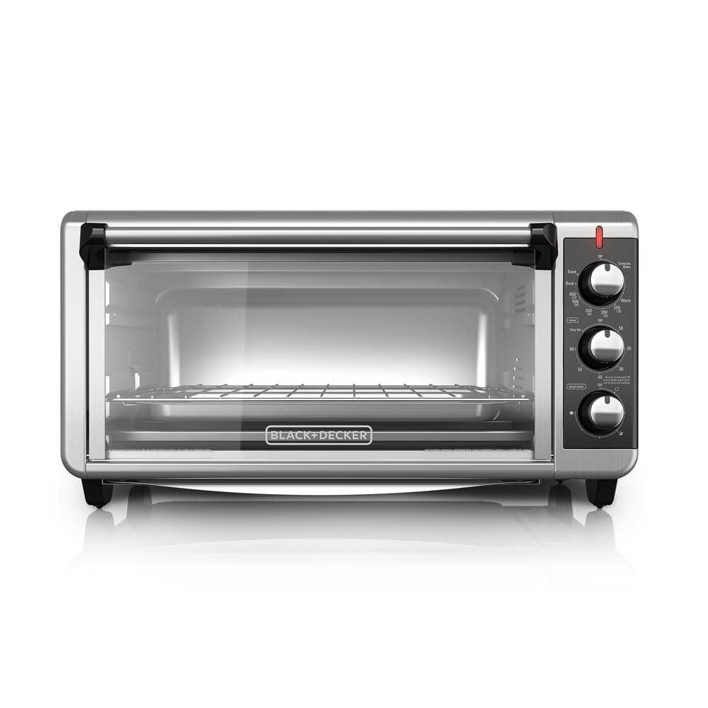 BLACK+DECKER 1500 W 8-Slice Stainless Steel Toaster Oven with Broiler TO3250XSB