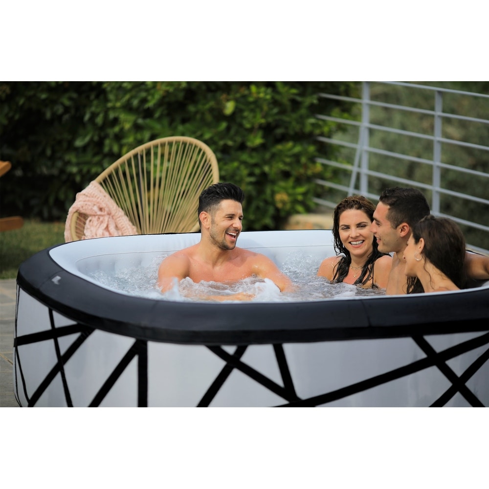 MSpa  SOHO  PREMIUM  6 Person Inflatable Hot Tub   Spa  132 Bubble Massage Jets  ONE PIECE   SQUARE