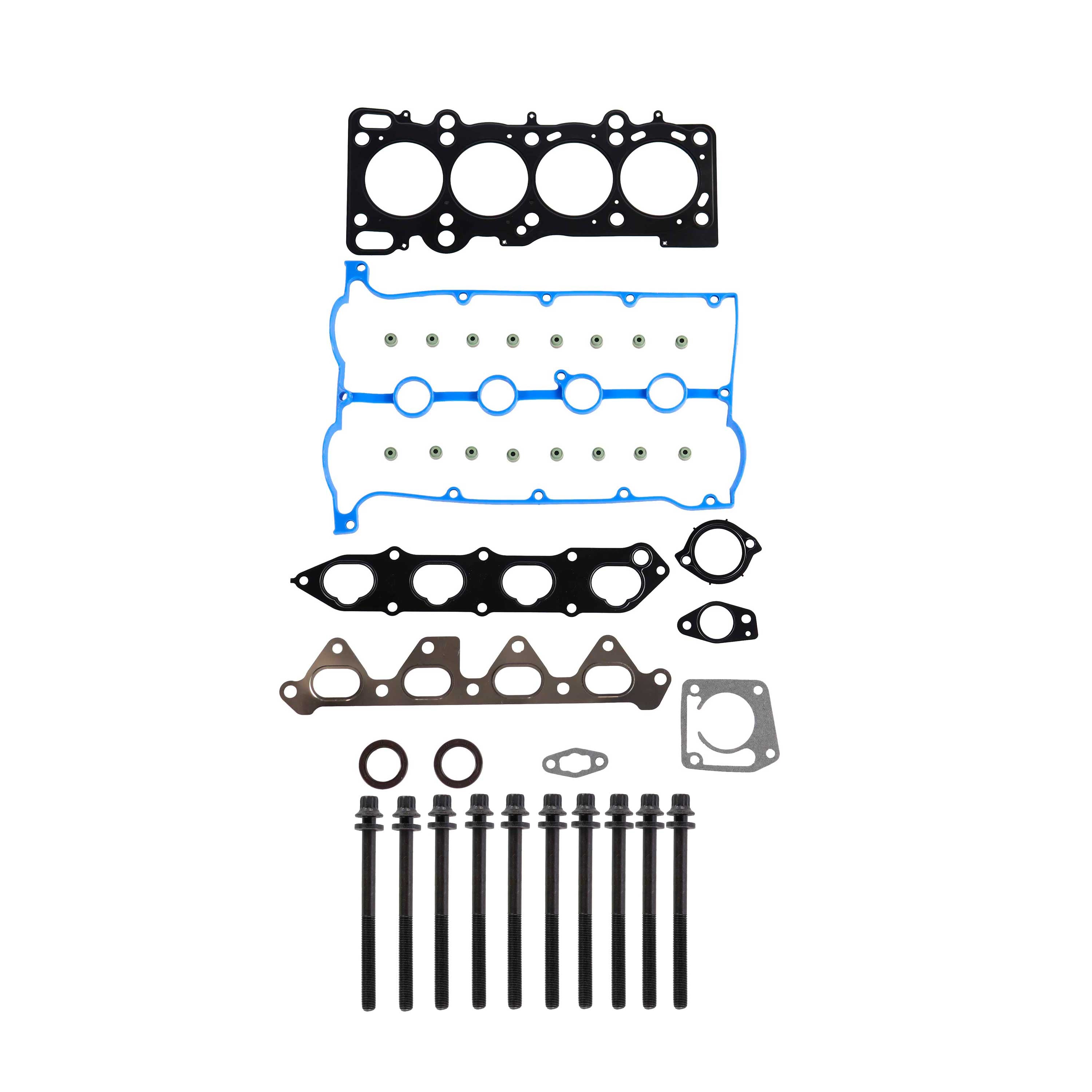 DNJ HGB493 Cylinder Head Set with Head Bolt Kit For 2002-2004 for Kia Spectra 1.8L 1793cc L4 DOHC