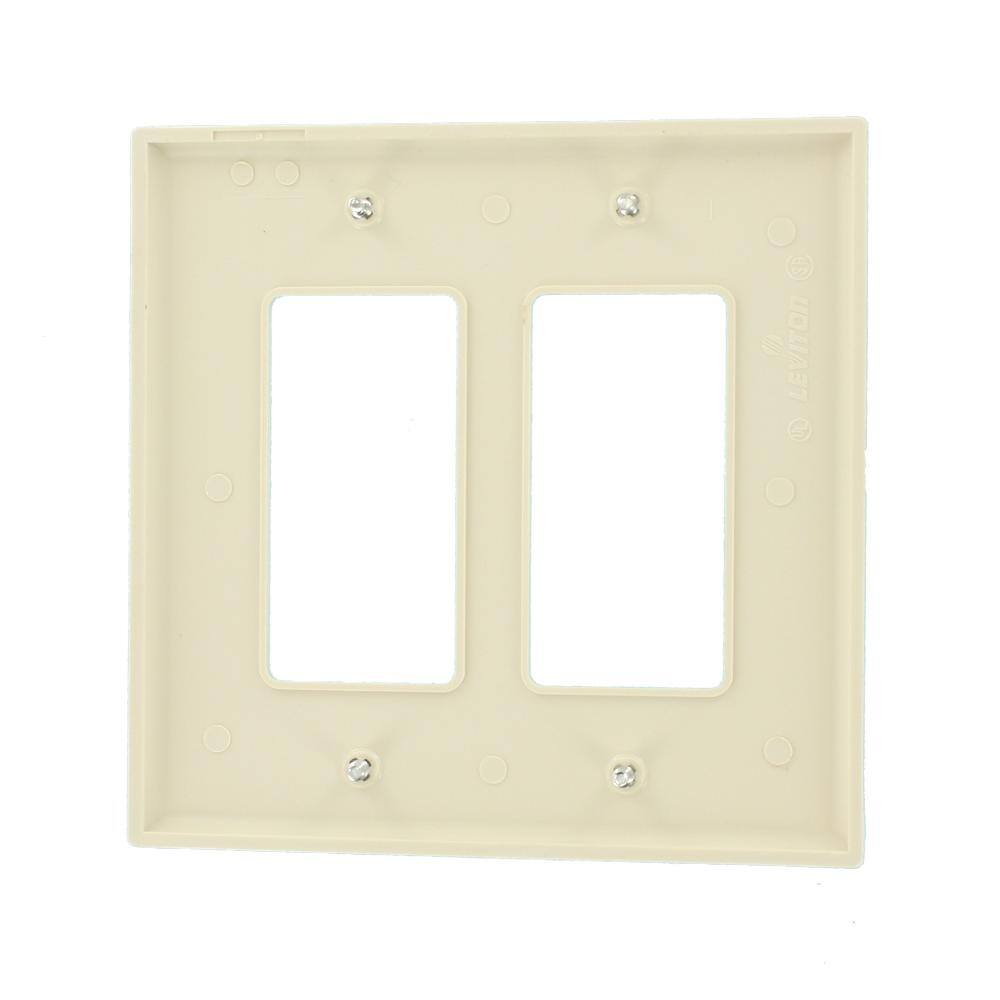 Leviton Decora 2-Gang Midway Nylon Wall Plate Light Almond R56-PJ262-00T