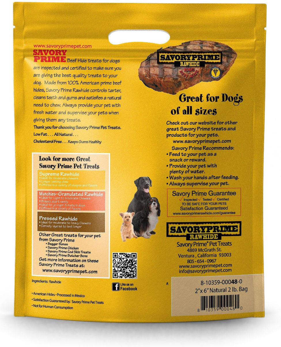 Savory Prime Natural Rawhide Chips Dog Treat