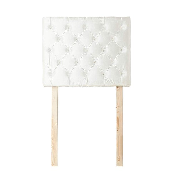 Tufted Velvet Plush College Dorm Headboard - White - - 28179527