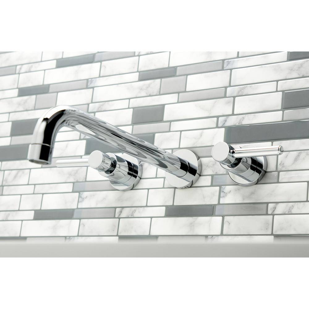 Kingston Brass Concord 2-Handle Wall Mount Tub Faucet in Polished Chrome (Valve Included) HKS8051DL