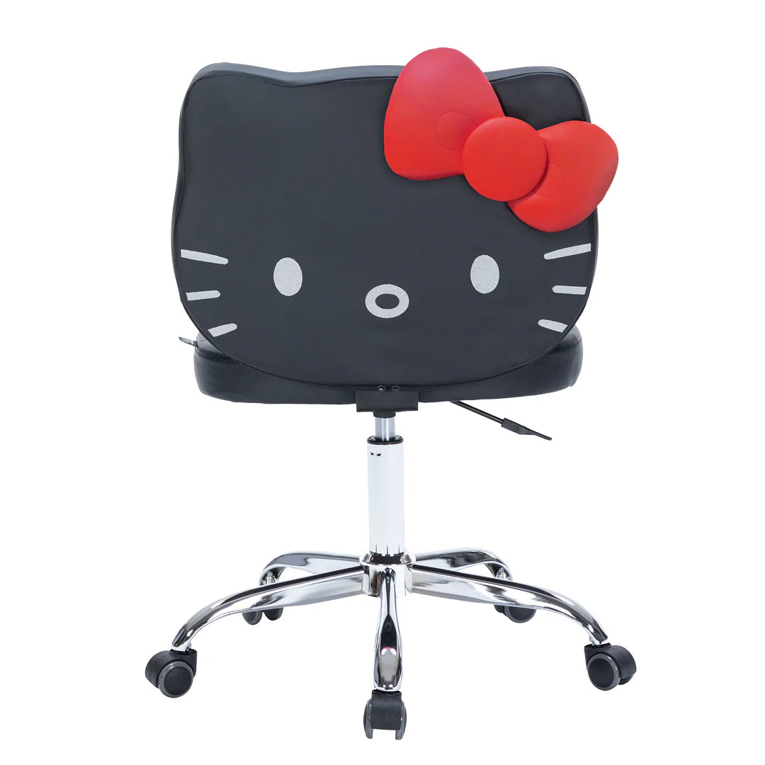 IVFC-HK229-PUBLK | Hello Kitty® Faux Leather Swivel Vanity Chair