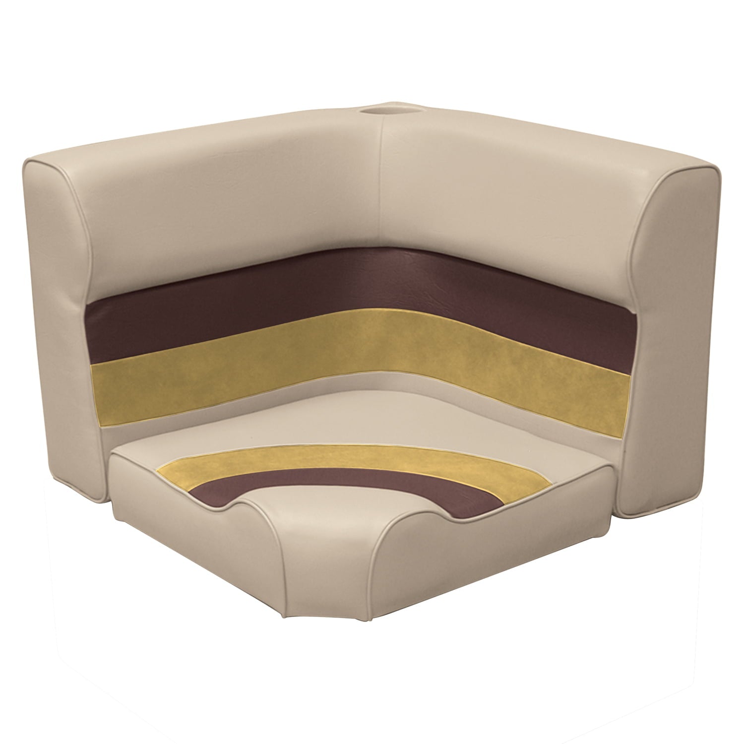 Wise 8WD133-1010 Deluxe Series Pontoon Radius Corner Lounge Seat and Backrest Cushion Set， Sand/Chestnut/Gold