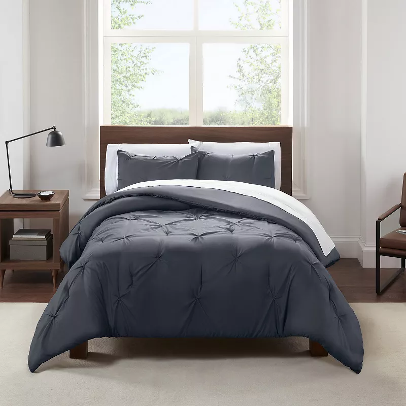 Serta? Simply Clean Antimicrobial Pleated 3-Piece Comforter Set with Shams